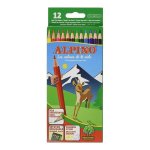 Lápices de Colores Alpino Estuche 12 Unidades con Bandeja Deslizable