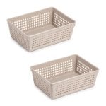Juego de 2 Bandejas Organizadoras Plastic Forte Multiusos Marrón