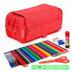 Astuccio Triplo Officebox Colepack Eco Corallo con Materiale Scolastico Incluso