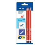 Blister Lapis Grafito Milan HB Gomme et Taille-crayon