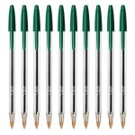 Bic - Set di 10 penne Cristal Original Verde a inchiostro olio