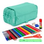 Estuche Triplo Officebox Colepack Eco Turquesa con Materiale Scolastico Incluso