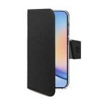 Funda para móvil Celly WALLY1063 cartera piel sintética negra soporte para Galaxy A35 5G