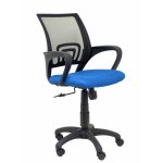 Bürostuhl Piqueras y Crespo 312AZ ergonomisch mit Netzrückenlehne und blauer Sitzfläche