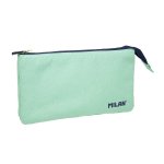 Milan 1918 - Porte-clés scolaire rectangulaire 5 compartiments Vert