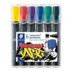 Rotulador Permanente Staedtler Lumocolor Art Ponta Biselada 2-5 Mm Pack 6x