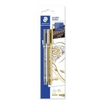 Staedtler - Blister com 2 Canetas Metálicas de Ponta Fina Prateado e Dourado