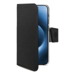 Funda para móvil Celly WALLY1079 portefeuille cuir synthétique noir avec support pour iPhone 16 Pro