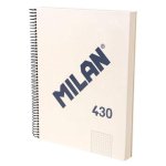 Quaderno A4 Milan 430 Copertina Rigida Spirale Carta Quadrettata 120 Fogli 95g Beige