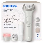 Depiladora Elétrica Philips Beauty Set 9900 BRE738/00 sem Fios 2 Velocidades 7 Cabeças Seco e Húmido