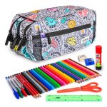 Estuche Triple Grafoplás ColePack EcoDesign con Material Escolar Incluido y tres cremalleras