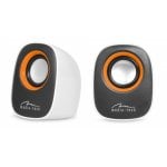 Colunas Media-Tech 2 vias com fio 6 W preto e branco com conector 3,5 mm