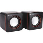 Colunas Techly com fio 3W USB e jack 3,5 mm pretas