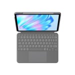 Cover con Tastiera Logitech Combo Touch per iPad Air 11" M2, QWERTZ Svizzero, Trackpad, Grigio
