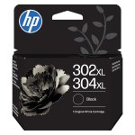 HP 302XL/304XL Cartucho de Tinta Original Negro Compatible con Impresoras DeskJet ENVY y OfficeJet