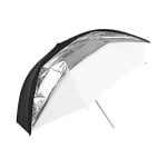 Paraguas Godox UB-006 Preto Prateado Branco 84 cm Dupla Função