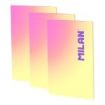 Quaderno A4 Milan Sunset - Pack 3 Rilegati Incollati 95g Giallo