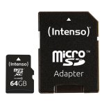 Carte microSD Intenso 64GB Classe 10 Résistante avec Adaptateur SD