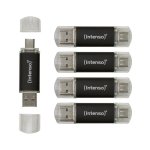 Clé USB Intenso Twist Line 32 Go USB-A et USB-C 70 Mo/s Anthracite