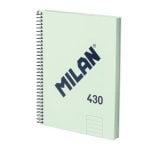 Cuaderno A5 Espiral Tapa Dura Milan 430 80 Hojas Pautado 95gr Verde