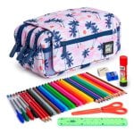 Estuche Escolar Triple Grafoplás ColePack EcoDesign con Material Incluido y Bolsillos adicionales