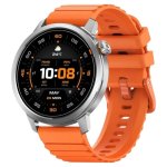 Kospet Orb Bluetooth 44mm AMOLED Argento Cinturino Arancione IP68 SpO2 Pulsometro Sonno SOS