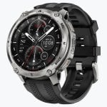 Kospet Tank T4 Bluetooth GPS 48mm AMOLED Silber Schwarzes Armband One size IP69K SpO2 Pulsmesser