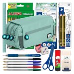 Estuche Escolar Triple Grafoplás BitsBobs con 40 Utensilios Incluidos Azul Soft