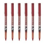 Penna Pilot V5 Hi-tecpoint 0.5 mm Rossa Set di 6