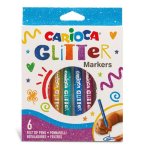 Carioca Glitter - Astuccio da 6 Pennarelli con Inchiostro Liquido all'Acqua