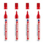 Marcatore Permanente Edding 3000 Set di 4 Punta Tonda 1.5-3 mm Rosso