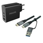 Cargador USB-C 65W Philips 2 Ports GaN
