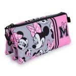 Estuche escolar triple Karactermania Minnie Mouse Ribbons Gris