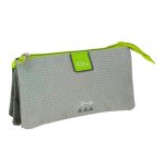 Grafoplás Kūru - Porte-tout triple plat pour matériel scolaire Gris