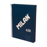 Quaderno A4 Milan 430 Copertina Rigida Spirale Carta Quadrettata 120 Fogli