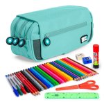 Estuche Escolar Triple Grafoplás BitsBobs con Material Incluido Azul Claro