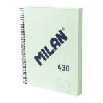 Quaderno A4 Milan 430 Copertina Rigida Spirale Verde Piegato 120 Fogli
