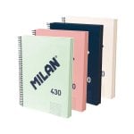 Cuadernos A4 Milan 430 Pack 4 Espiral Tapa Dura Cuadriculados 120 Hojas