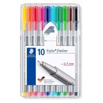 Staedtler Triplus - Conjunto de 10 Canetas Fineliner de Ponta Fina em Cores Variadas