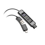 Adaptador Poly DA85-M USB-A y USB-C para auriculares con conexión QD negro