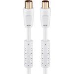 Cable coaxial Goobay 2,5 m macho/hembra blanco para antena de TV