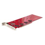 Tarjeta de Interfaz Startech QUAD-M2-PCIE-CARD-B PCIe 4.0 7,8 Gbit/s Rojo Ventilada