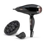 Secador de Pelo Iónico BaByliss 2300W 3 Temperaturas 2 Velocidades con Difusor y Concentrador Negro
