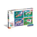 Puzzle 4 en 1 A Day with Unicorns Clementoni 12, 16, 20 y 24 piezas
