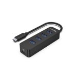 Hub Unitek 5 porte 5000 Mbit/s USB 3.2 Gen 1 modello uHUB Q4 Nero ABS