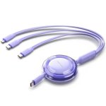 Cable USB Tipo-C 3 en 1 Vention Retráctil 1.1m Morado
