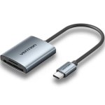 Leitor de cartões USB-C 3.0 2 em 1 Vention SD/TF Alumínio Cinzento