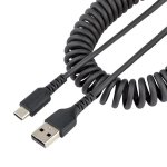 Cable USB A a USB C StarTech.com 50 cm Rizado Negro USB 2.0
