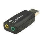 Adattatore audio USB-A a 3,5 mm Manhattan 5.1 canali nero