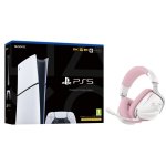 Sony PlayStation 5 Slim Digital Chasis E + Auriculares Corsair Void V2 inalámbricos Bluetooth gaming con Dolby Atmos, micrófono y carga rápida rosa